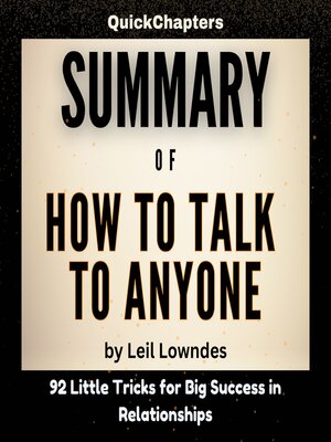 cover image of Summary of How to Talk to Anyone